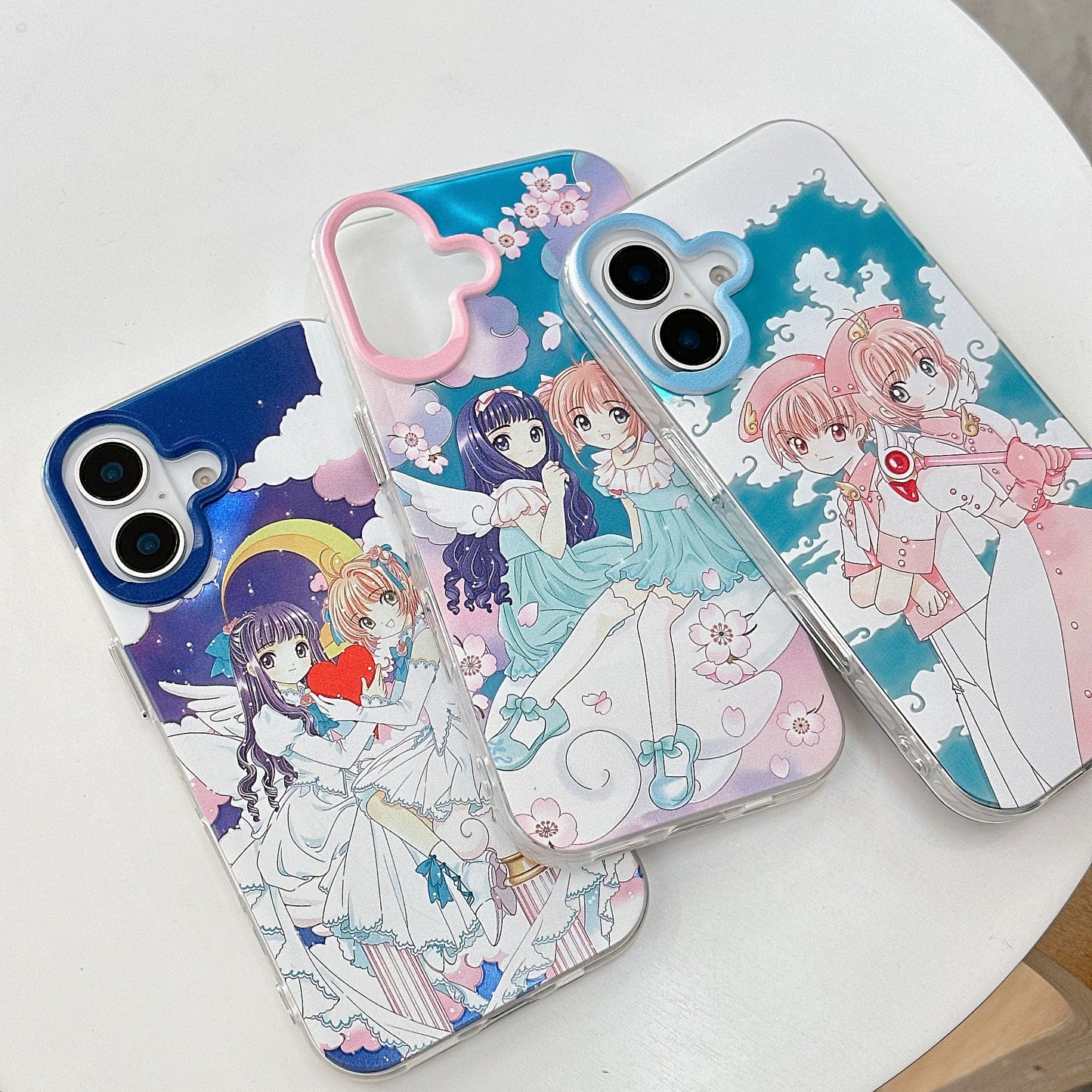 CardCaptorSakura Retro Comic Laser Case | Part 2 Couple Style Sakura Syaoran Tomoyo - iPhone Case PLUS SE2 XS XR X 11 12 13 14 15 16 16e 17 17e Pro Promax 12mini 13mini