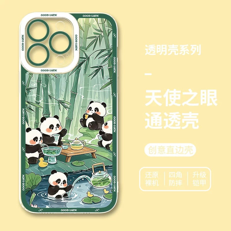 Cute Animal Panda | Season Times - iPhone Case PLUS SE2 XS XR X 11 12 13 14 15 16 16e 17 17e Pro Promax 12mini 13mini