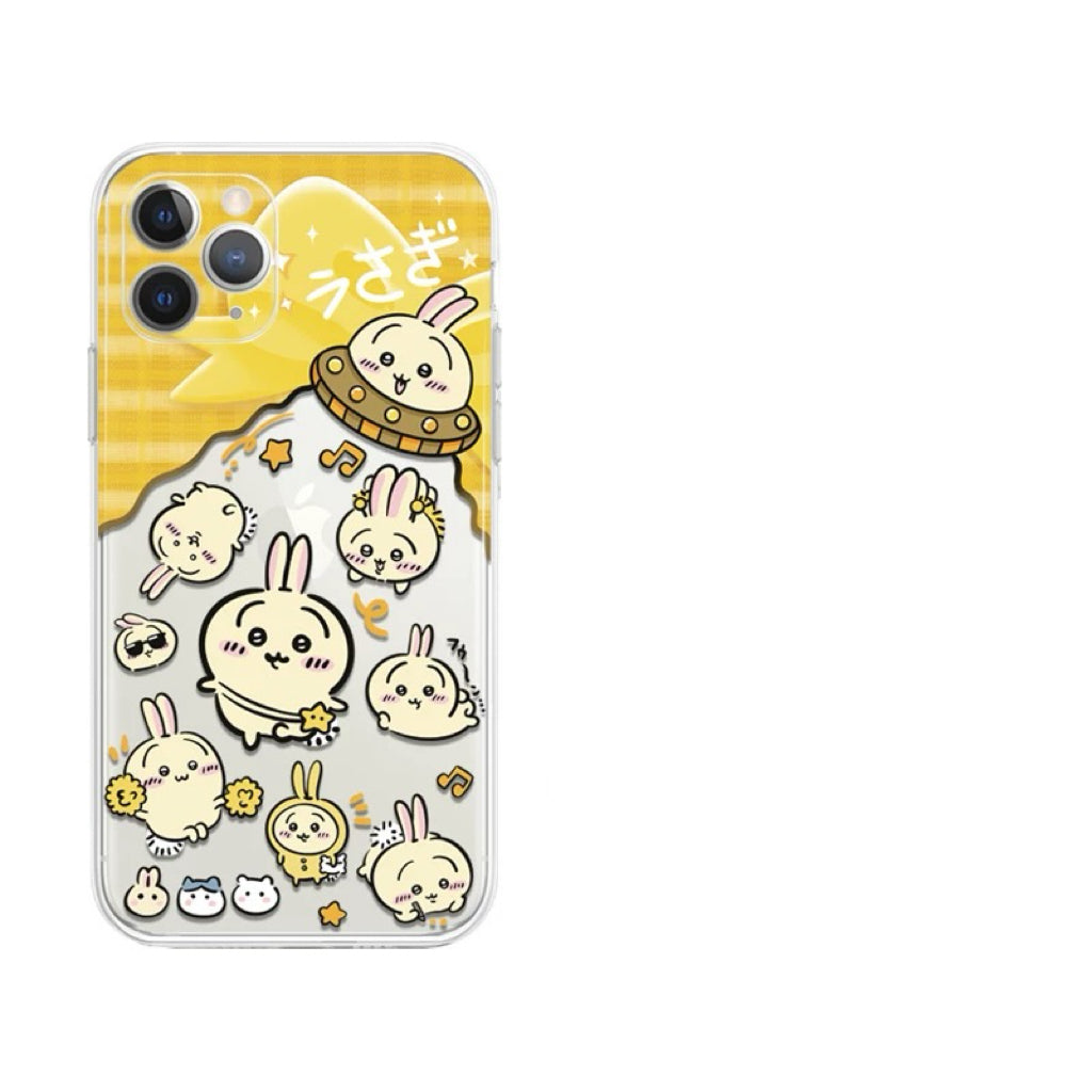 Japanese Cartoon ChiiKawa Hachiware Usagi UFO Clear - iPhone Case 11 12 13 14 15 16 Pro Promax