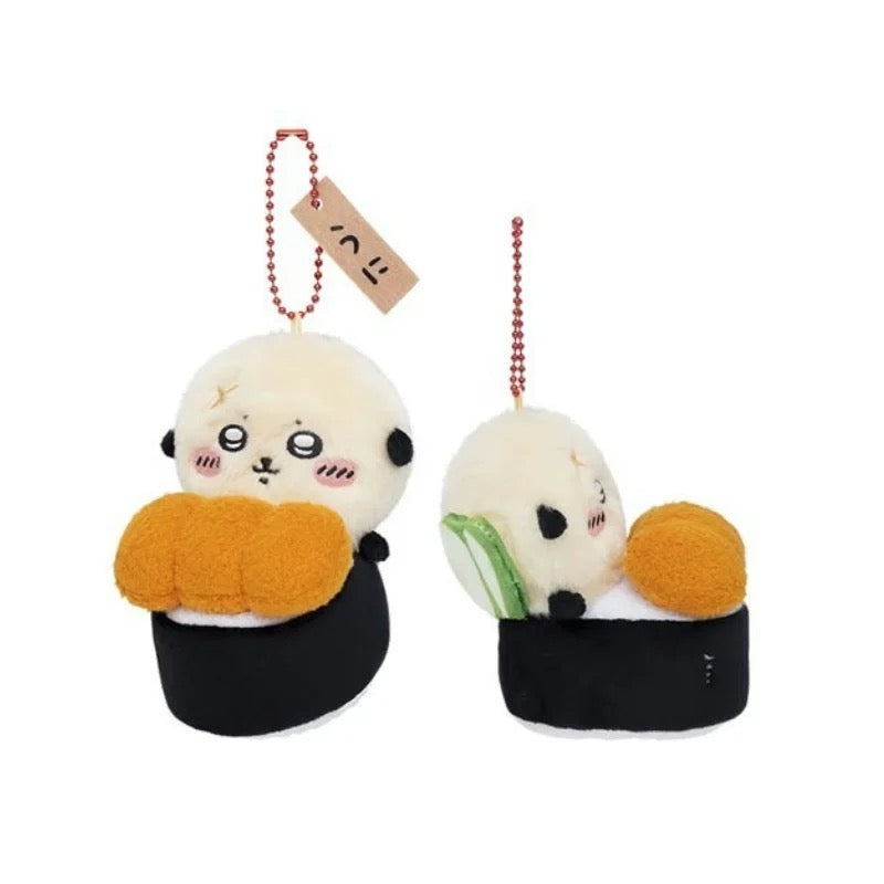 Japan ChiiKawa Sushi Restaurant Serise | ChiiKawa Hachiware Usagi Momonga Kurimanju Rakko Shisa Crab - Mini Plush Doll 10cm Keychain