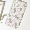 リボン付きの可愛い白い犬のiPhoneケース 可愛い ロリータ iPhone 6 7 8 PLUS SE2 XS XR X 11 12 13 14 15 16 Pro Promax 12mini 13mini