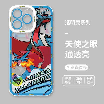 Japan Cartoon Pokemon Mega Evolution Anime | Salamence Steelix Diancie Heracross - iPhone Case PLUS SE2 XS XR X 11 12 13 14 15 16 16e 17 17e Pro Promax 12mini 13mini