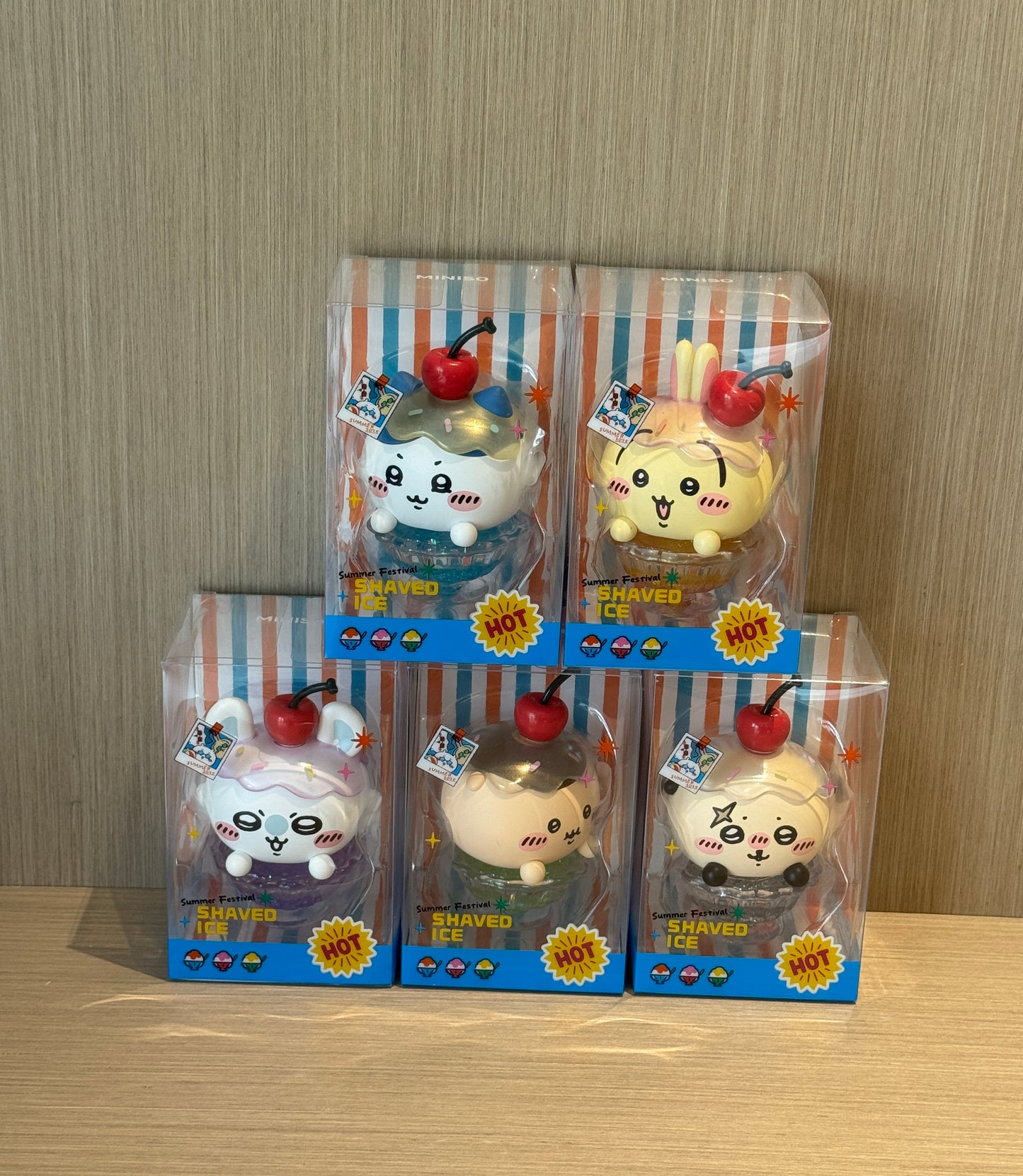 ChiiKawa X Miniso Hot Summer Series | ChiiKawa Hachiware Usagi Momonga Kurimanju Rakko In Dessert Cup Cute Plastic Doll - Kawaii Items Room Decoration Doll