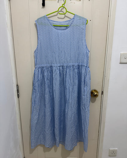 Japanese Fashion Cute Style Mori Series | Layer Blue with White Dots Vest Dress - Kawaii Fashion Items
