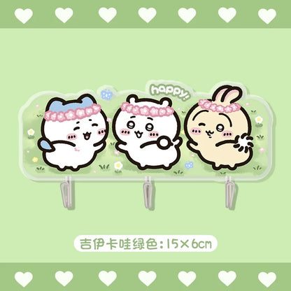 Japanese Cartoon Chiikawa Acrylic Traceless Hook | Daily Happy Life Chiikawa Hachiware Usagi Momonga -  Kawaii Style Lovely Decoration