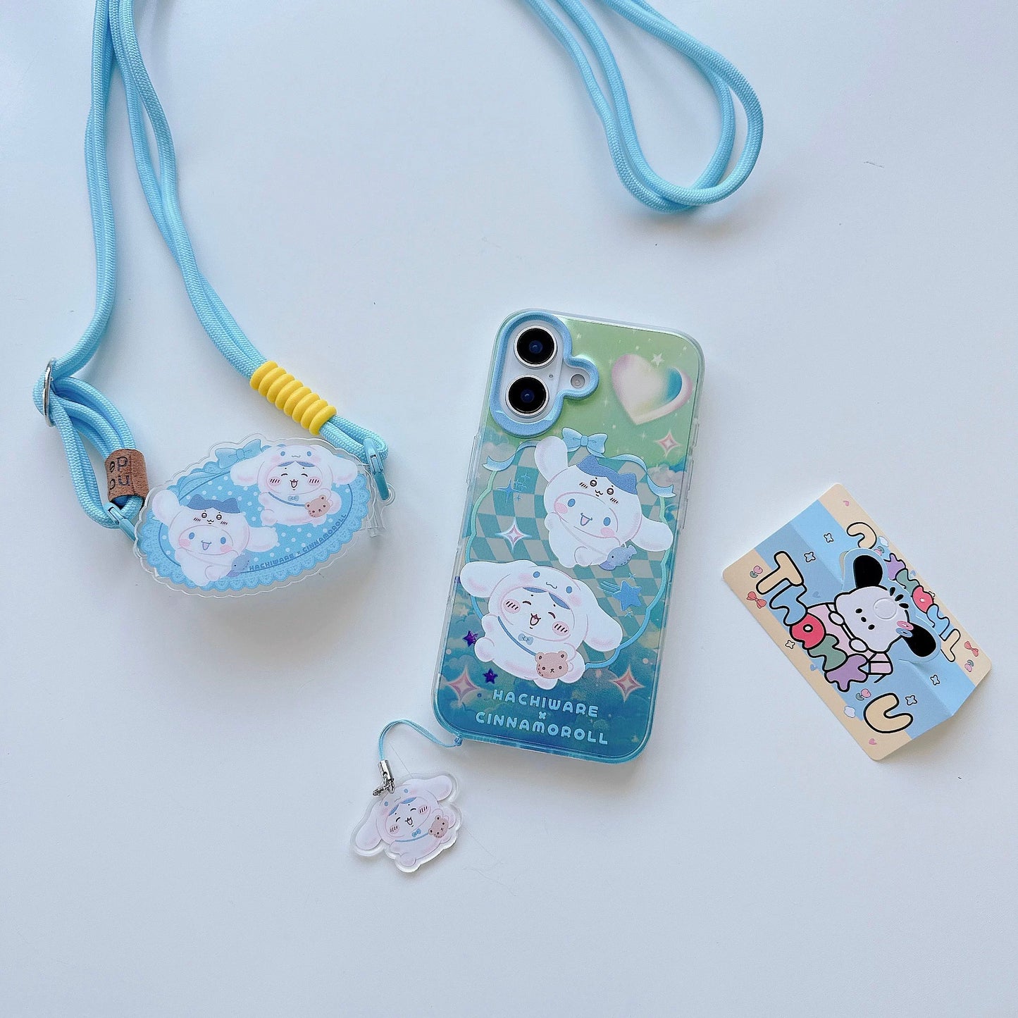 Japanese Cartoon Sanrio X Chiikawa iPhone Case with Strap | Laser  Kitty Chiikawa Cinnamoroll Hachiware Pompompurin Usagi Kuromi Momonga Melody Crab - iPhone CasePhone Case  7 8 PLUS SE2 XS XR X 11 12 13 14 15 16 Pro Promax 12mini 13mini