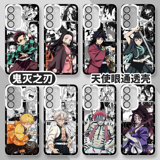 Japanese Anime Kimetsu no Yaiba Demon Slayer Comic with Anime Style | Tanjiro Nezuko Giyuu Muichiro Zenitsu Sanemi Akaza Hakuji Kokushibou Tsugikuni Michikatsu - Phone Case Samsung Galaxy S26 S25 S24 S23 S22 S21 FE Ultra Edge