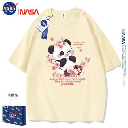 Cute Animals Panda Style T-Shirt Series | Smile Panda with Flower Part1 - Kawaii Fashion Items for Child & Adult Matching outfits for Parents and Children