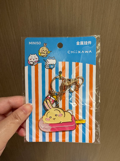 ChiiKawa X Miniso Hot Summer Series | ChiiKawa Hachiware Usagi Momonga On Popsicle Metal Keychain - Kawaii Items Room Decoration