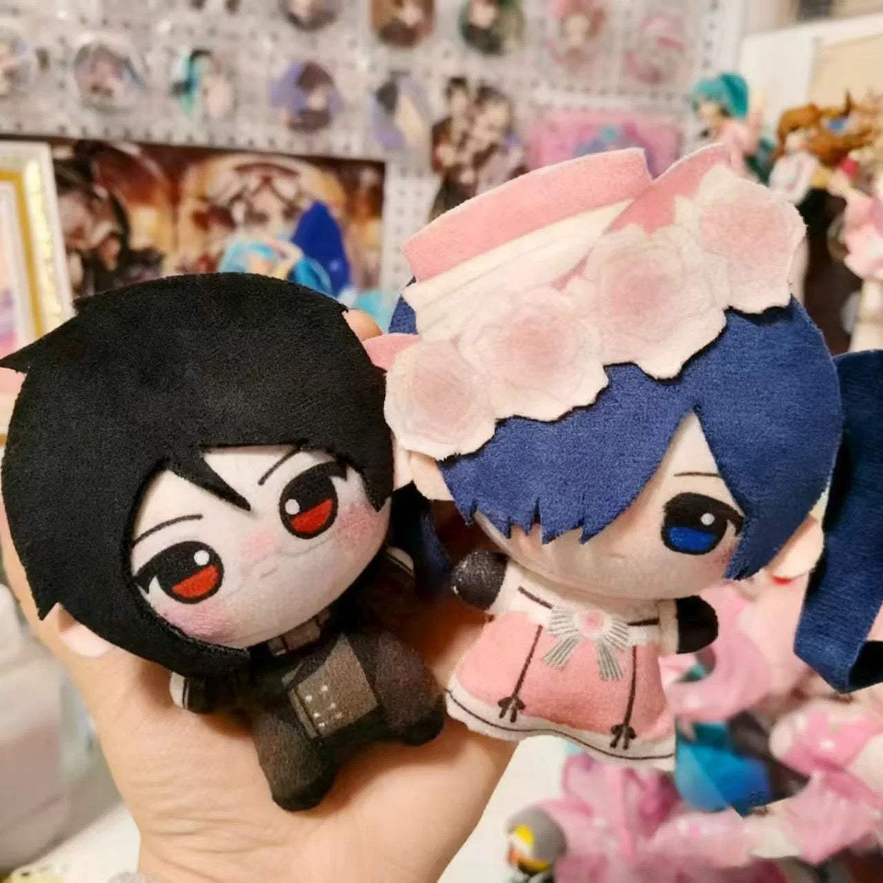 Japanese Anime Black Butler Kuro Shitsuji Keychain | Ciel Sebastian with Sound Cute Kawaii 10cm Nunu Doll - Cute Kawaii Item