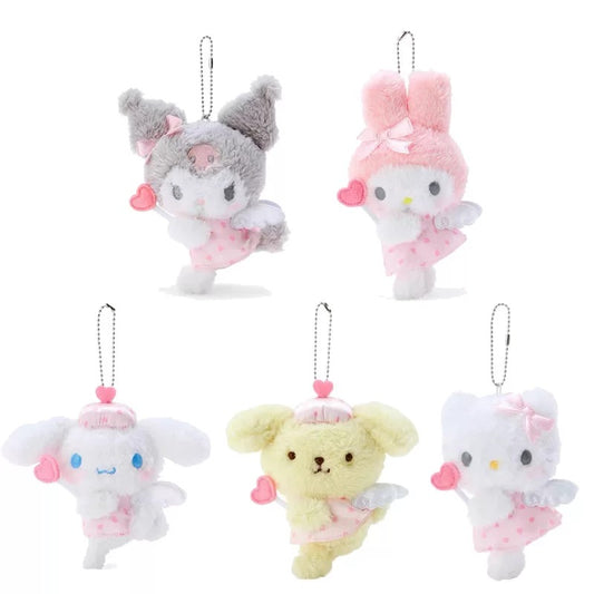 Free Gift : Japan Sanrio Dream Angel | Hello Kitty My Melody Kuromi Cinnamoroll Pompompurin - Mini Plush Doll 10cm Keychain