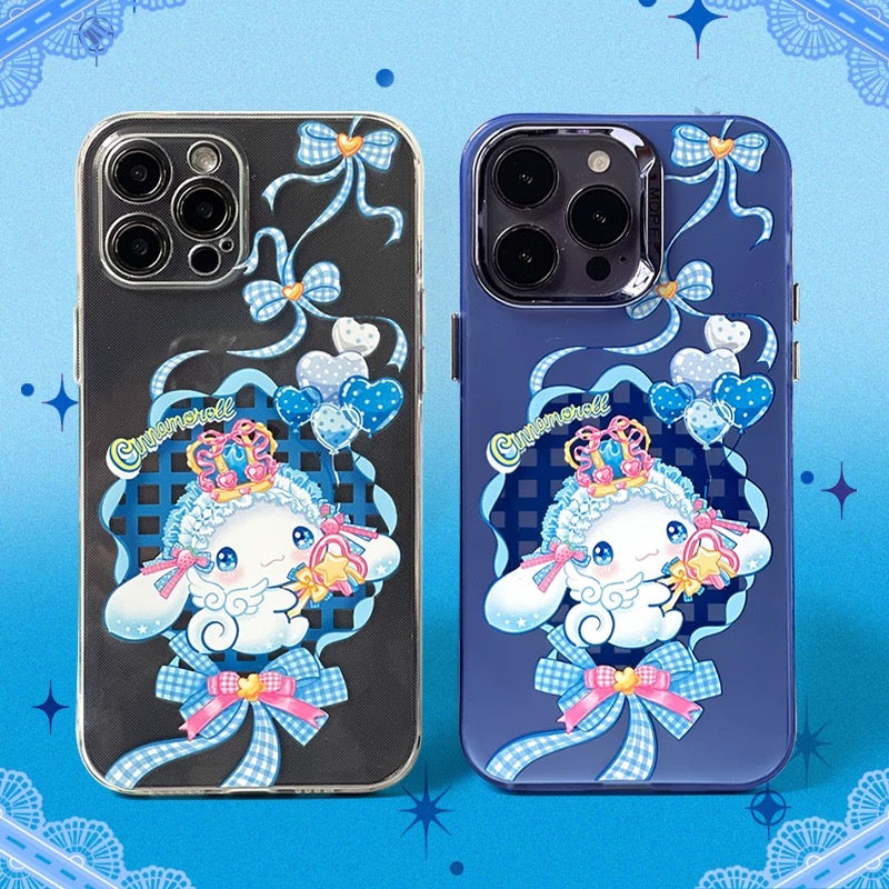 Japanese Cartoon Sanrio Sweet Angel | Cinnamoroll Laser Colour Clear - iPhone Case 11 12 13 14 15 16 Pro Promax