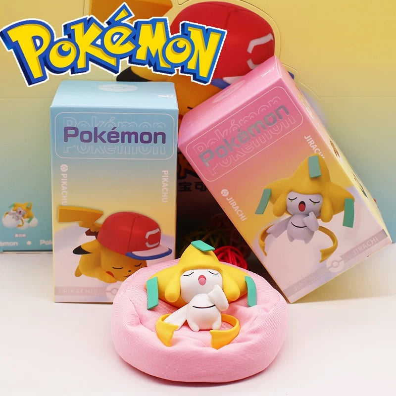 Japan Cartoon Pokemon Casual Time Series Part 1 | Sleeping Pikachu Eevee Bulbasaur Snorlax Jirachi Komala - Figure Kawaii Decoration KawaiiGiftLand