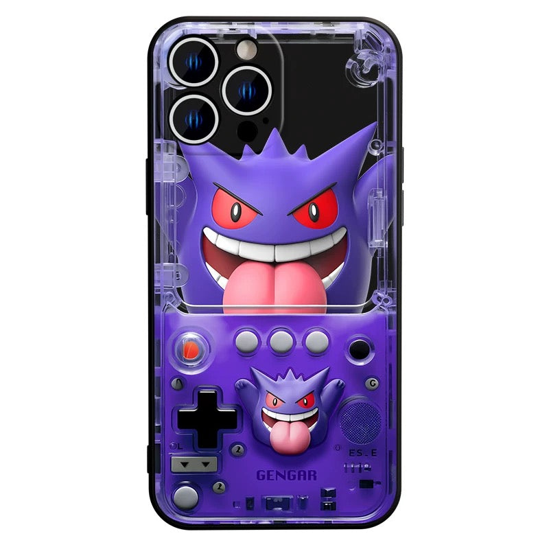 Japan Cartoon Pokemon Fun 3D Print Game Console Version Colour Silicone Case | Pikachu Bulbasaur Squirtle Charmander Psyduck Jigglypuff Eevee Gengar -  iPhone Case PLUS SE2 XS XR X 11 12 13 14 15 16 16e 17 17e Pro Promax 12mini 13mini
