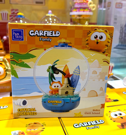 Pan Tasy x Garfield Family | Chill Island - Lovely Cat Exotic Shorthair Building Blocks Toy Collections