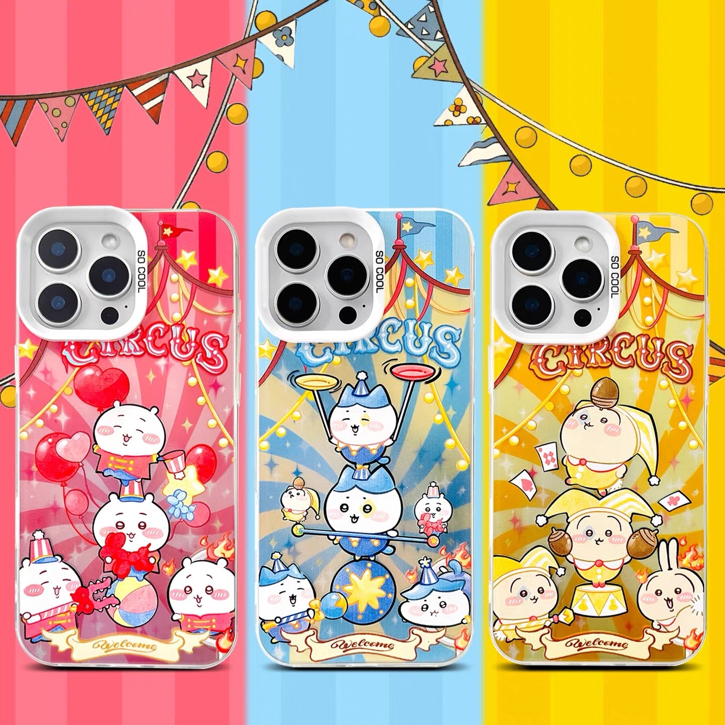 Japanese Cartoon ChiiKawa Circus Laser Case | ChiiKawa Hachiware Usagi Momonga - Phone Case Samsung Galaxy S26 S25 S24 S23 S22 S21 FE Ultra Edge