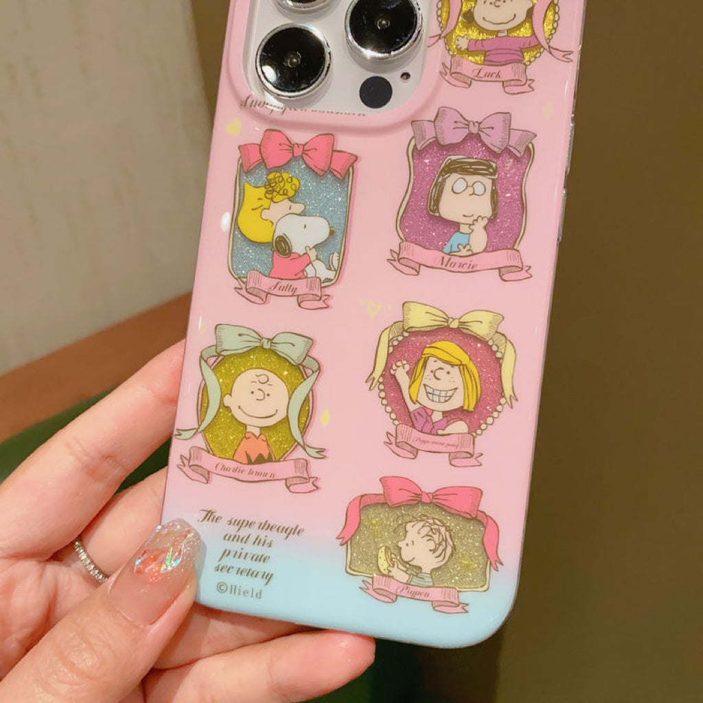 Japanese Cartoon Kawaii Style | Cute White Dog and Friends Charlie Sally Linus - iPhone Case iPhone 11 12 13 14 15 Pro Promax