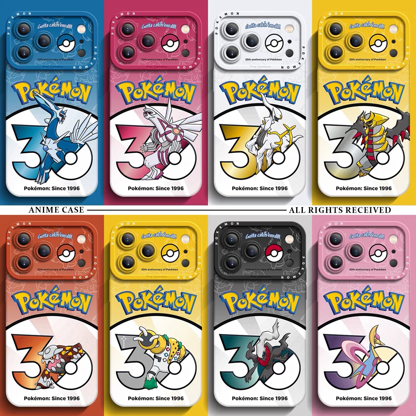 Japanese Cartoon Pokemon Silicone Case Pokemon 30 Anniversary Version Part17 | Dialga Palkia Arceus Giratina Heatran Regigigas Darkrai Cresselia 8 Styles - Phone Case Samsung Galaxy S26 S25 S24 S23 FE Ultra Edge