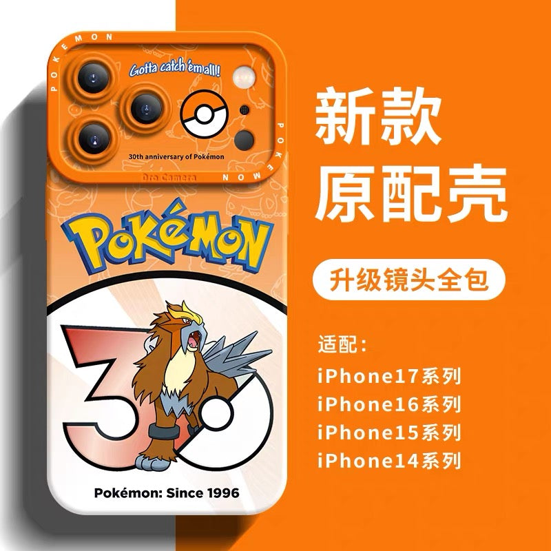 Japanese Cartoon Pokemon Silicone Case Pokemon 30 Anniversary Version Part11 | Ho-Oh Lugia Celebi Skarmory Entei Raikou Suicune Wobbuffet 8 Styles - Phone Case Samsung Galaxy S26 S25 S24 S23 FE Ultra Edge