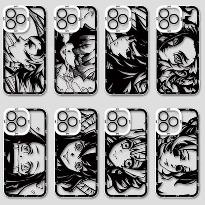 Japanese Anime Kimetsu no Yaiba Demon Slayer White & Black Draft Style | Tanjiro Zenitsu Giyuu Tomioka Rengoku Kyoujurou Nezuko Inosuke Mitsuri Kocho Shinobu -  iPhone Case  PLUS SE2 XS XR X 11 12 13 14 15 16 16e 17 17e Pro Promax 12mini 13mini