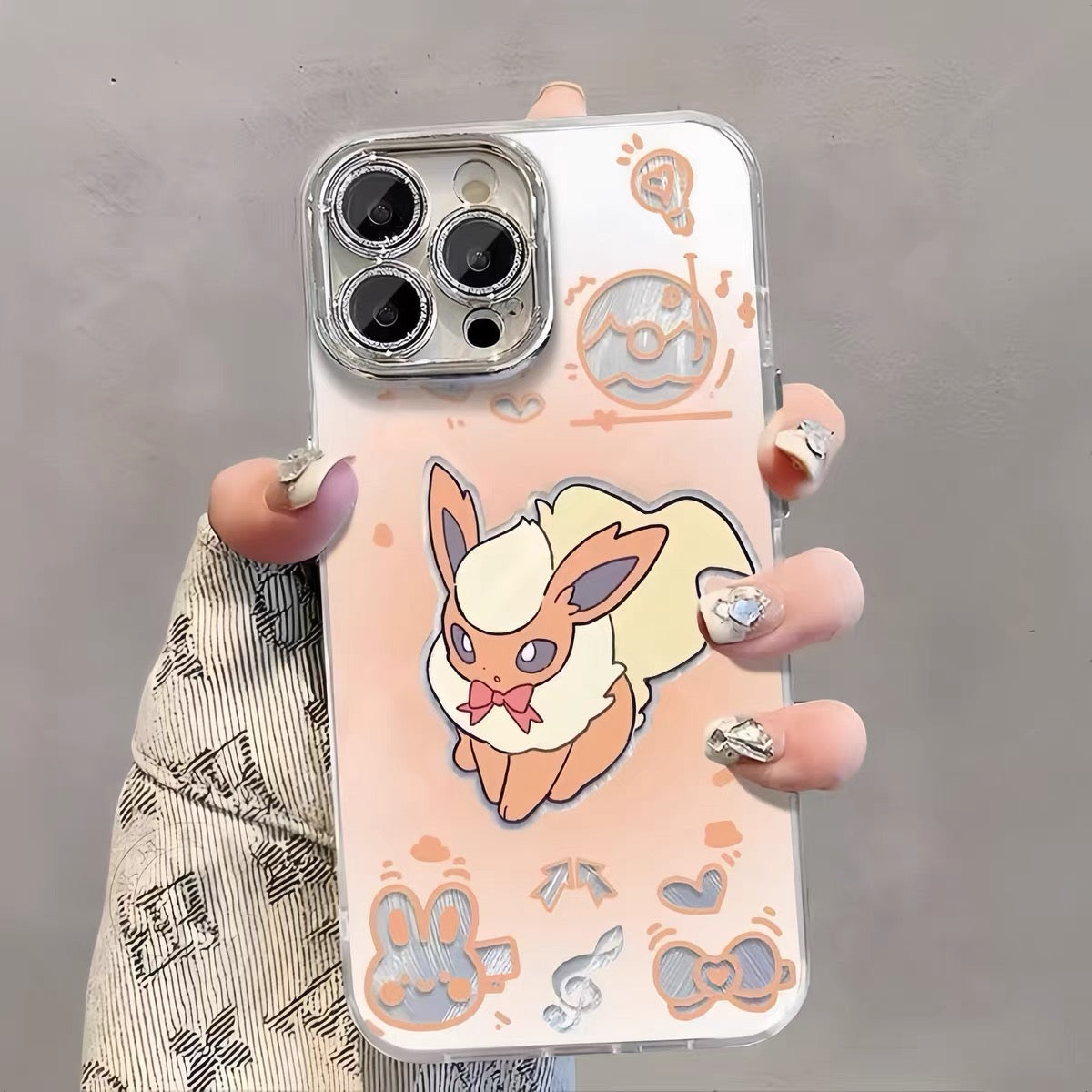 Japanese Cartoon Pokemon Case Eevee Evolution Cute Emo Version | Eevee Vaporeon Jolteon Flareon Espeon Umbreon Leafeon Glaceon Sylveon 9 Styles - iPhone Case PLUS SE2 XS XR X 11 12 13 14 15 16 16e 17 17e Pro Promax 12mini 13mini (副本)