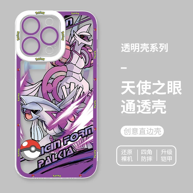 Japan Cartoon Pokemon Mega Evolution Anime | Dialga Kyurem Palkia Reshiram Zekrom - iPhone Case PLUS SE2 XS XR X 11 12 13 14 15 16 16e 17 17e Pro Promax 12mini 13mini