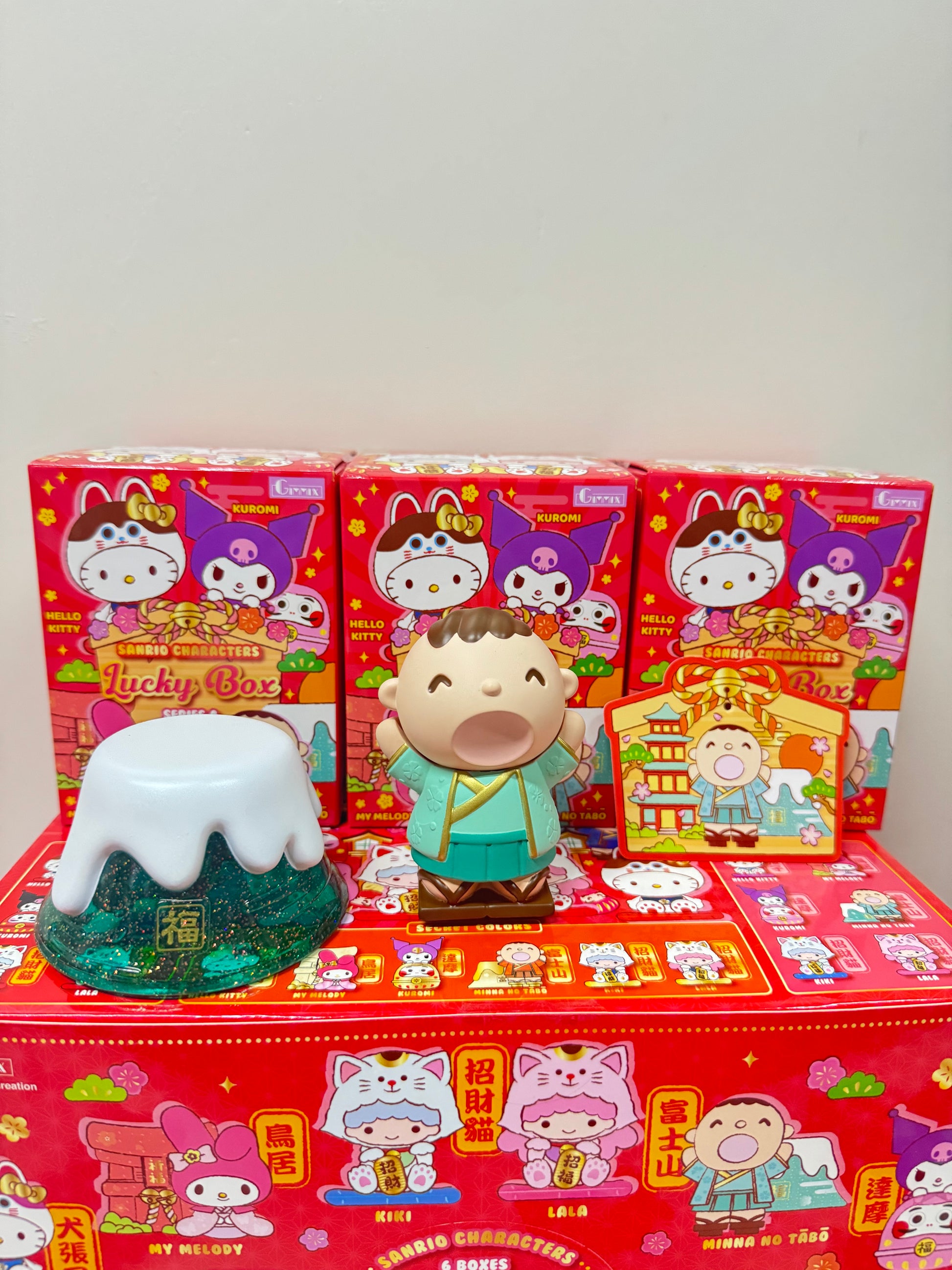 Mystery Blind Box Sanrio Characters Vinly Figure Lucky Box | Series A+B+Secret full set of 3 Minna No Tabo Fuji Mount - Kawaii Collectable Toys