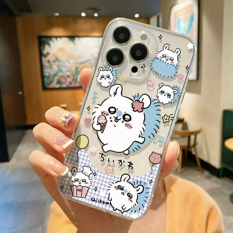 Japanese Cartoon Chiikawa Clean Case | Take Somethings Daily Chiikawa Hachiware Usagi Momonga Rakko 5 Styles - iPhone Case PLUS SE2 11 12 13 14 15 16 16e 17 17e Pro Promax 12mini 13mini