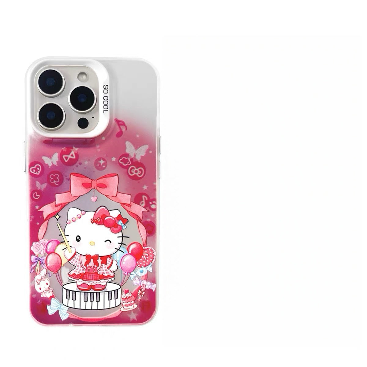 Japanese Cartoon Sanrio Piano Melody Laser Case | Hello Kitty My Melody Kuromi Cinnamoroll Pompompurin Hangyodon 6 Styles - iPhone Case 11 12 13 14 15 16 16e 17 17e Pro Promax