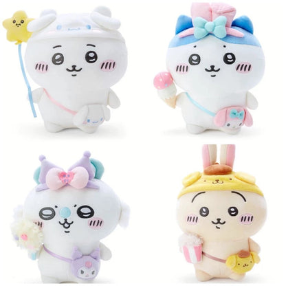 Japan ChiiKawa X Sanrio | ChiiKawa Hachiware Usagi Momonga My Melody Kuromi Cinnamoroll Pompompurin - Plush Doll 20cm Keychain 10cm