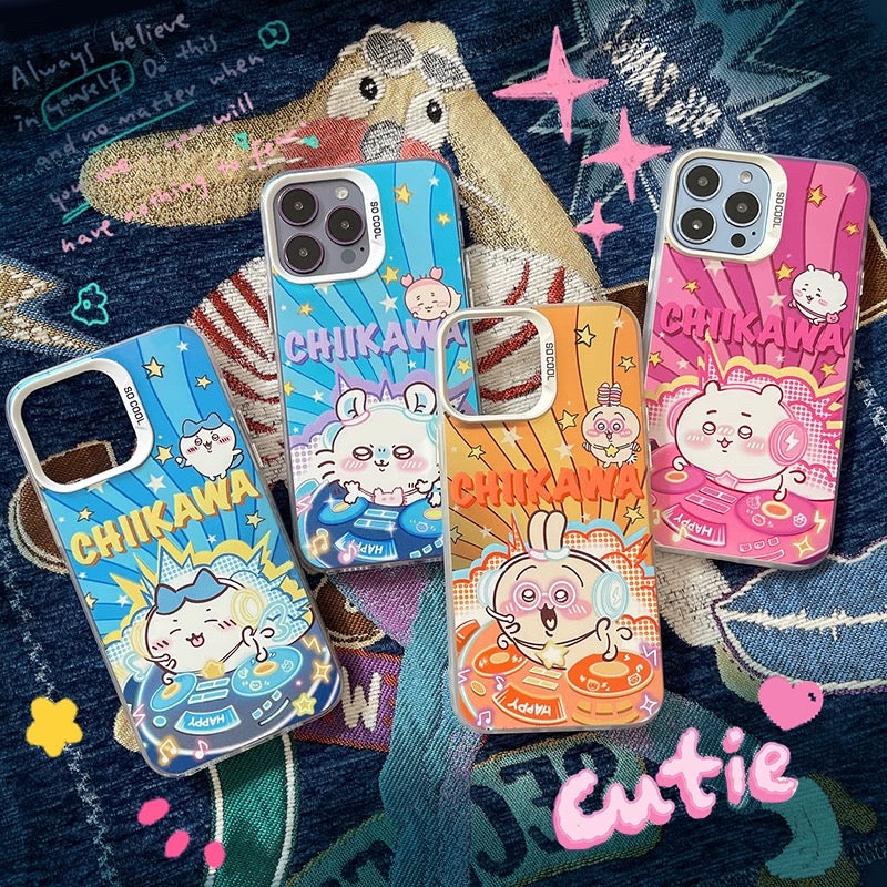 Japanese Cartoon ChiiKawa DJ Music Player | ChiiKawa Hachiware Usagi Momonga - iPhone Case 11 12 13 14 15 16 Pro Promax