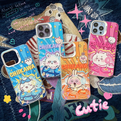 Japanese Cartoon ChiiKawa DJ Music Player | ChiiKawa Hachiware Usagi Momonga - iPhone Case 11 12 13 14 15 16 Pro Promax