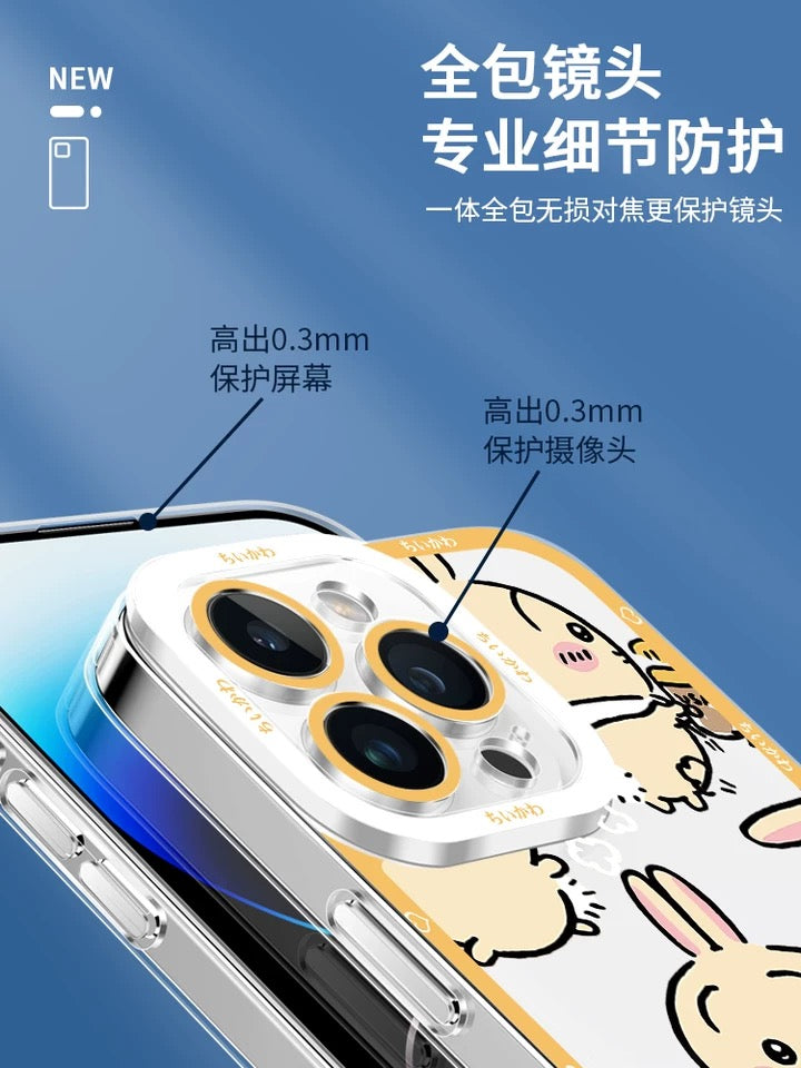 Japanese Cartoon Chiikawa Full Usagi 4 Styles Soft iPhone Case PLUS SE2 XS XR X 11 12 13 14 15 Pro Promax 12mini 13mini