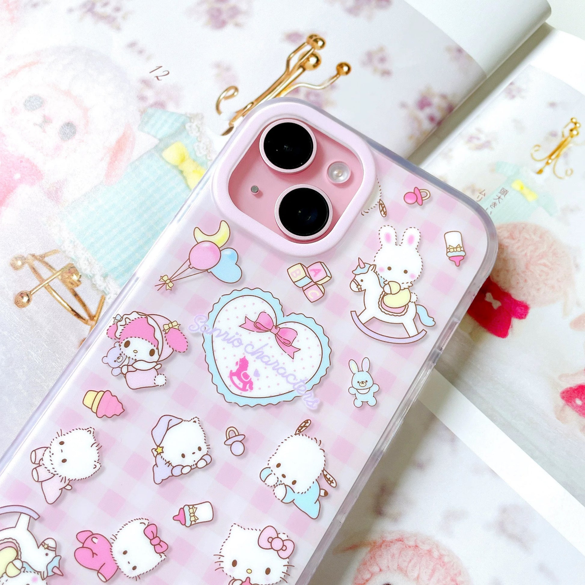 Japanese Cartoon Sanrio with Friends Baby Sweet Lolita Style - iPhone Case 13 14 15 Pro Promax