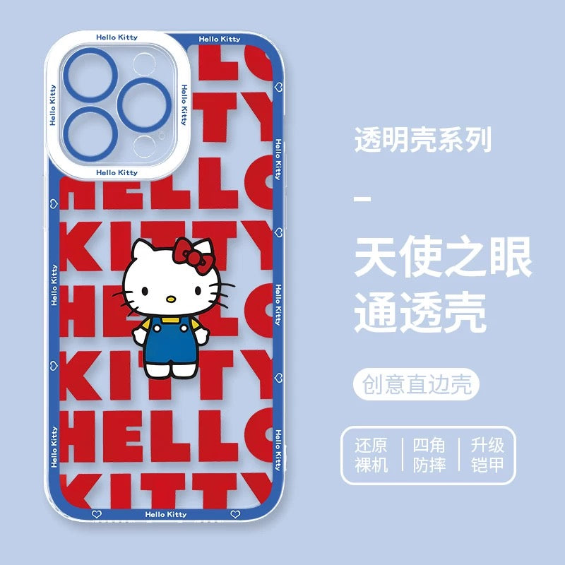 Japanese Cartoon Hello Kitty | Vintage Kitty Blue Version - iPhone Case PLUS SE2 XS XR X 11 12 13 14 15 16 16e 17 17e Pro Promax 12mini 13mini