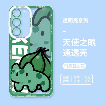 Japan Cartoon Pokemon Fatty Cute Drawing | Pikachu Gengar Squirtle Psyduck Bulbasaur Charmander Eevee Gible - Phone Case Samsung Galaxy S26 S25 S24 S23 S22 S21 FE Ultra