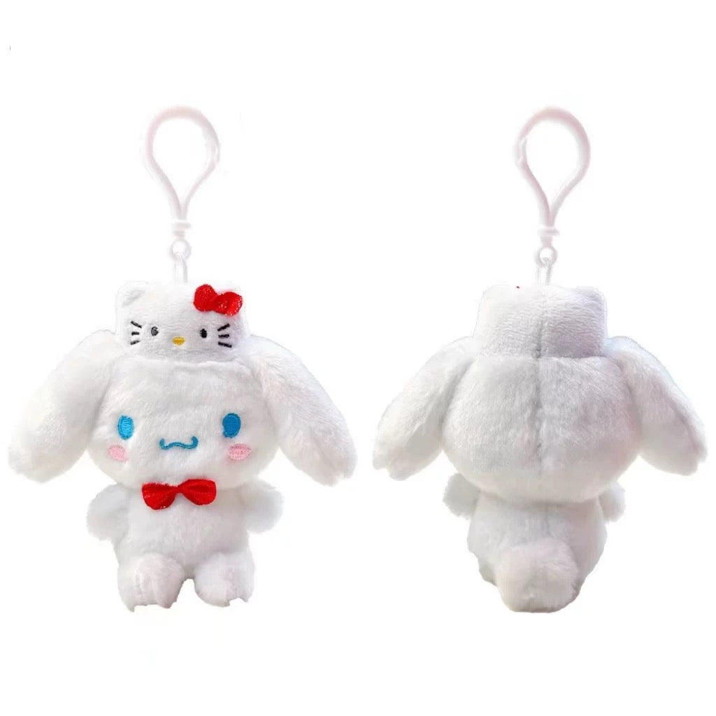 Japan Sanrio 50th Hello Kitty Keychain | Hello Kitty My Melody Kuromi Cinnamoroll Hangyodon - Mini Plush Doll 10cm Keychain