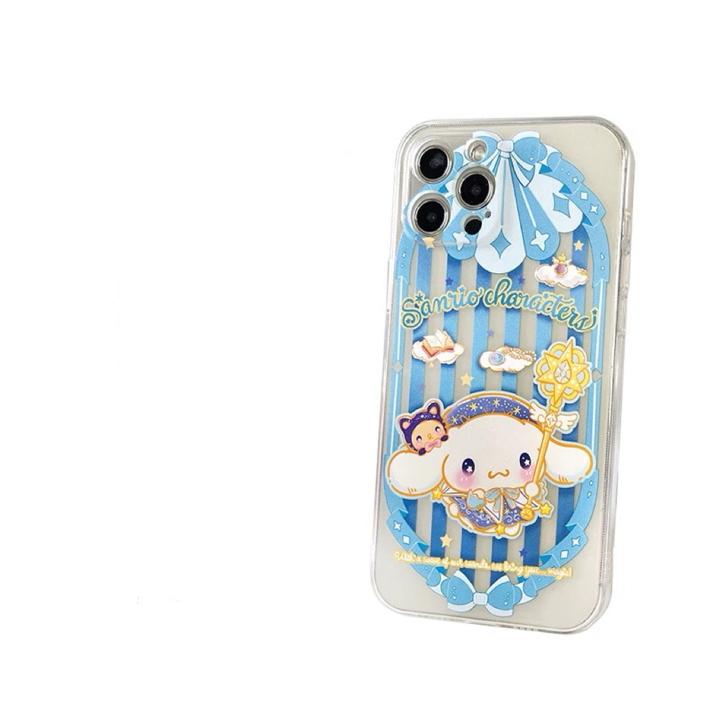 Japanese Cartoon Sanrio Magic School | Cinnamoroll Wizard Laser Colour Clear - iPhone Case 11 12 13 14 15 16 Pro Promax KawaiiGiftLand