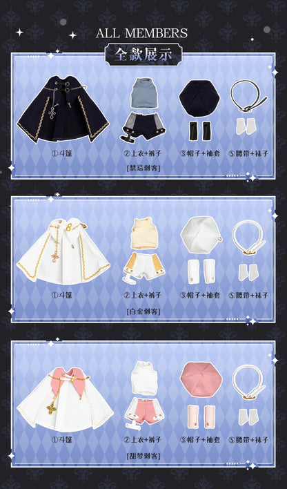 Simon Toys Cosplay Doll Outfits Set Special Colour Version | Midnight Assassin - Original Outfits - 1/12 ob11 11cm BJD Doll Ball Joint Doll