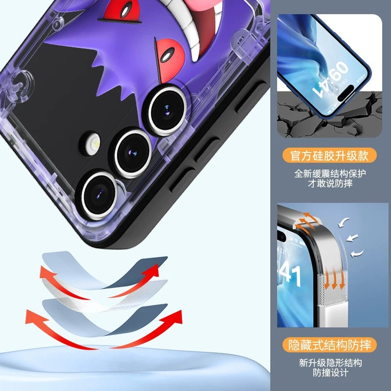 Japan Cartoon Pokemon Fun 3D Print Game Console Version Colour Silicon Case | Pikachu Bulbasaur Squirtle Charmander Psyduck Jigglypuff Eevee Gengar - Phone Case Samsung Galaxy S26 S25 S24 S23 S22 S21 FE Ultra Edge