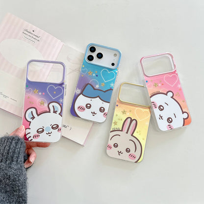 Japanese Cartoon ChiiKawa Laser Phone Case | Golden Stars with Light Heart ChiiKawa Hachiware Usagi Momonga - Phone Case Samsung Galaxy S26 S25 S24 S23 S22 S21 FE Ultra Edge