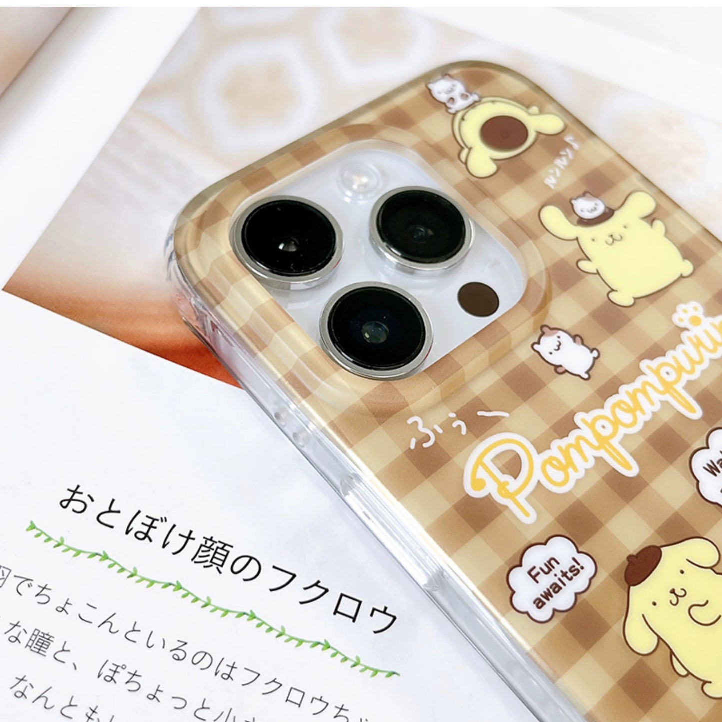 Japanese Cartoon Sanrio | Brown Pompompurin- iPhone Case 13 14 15 Pro Promax