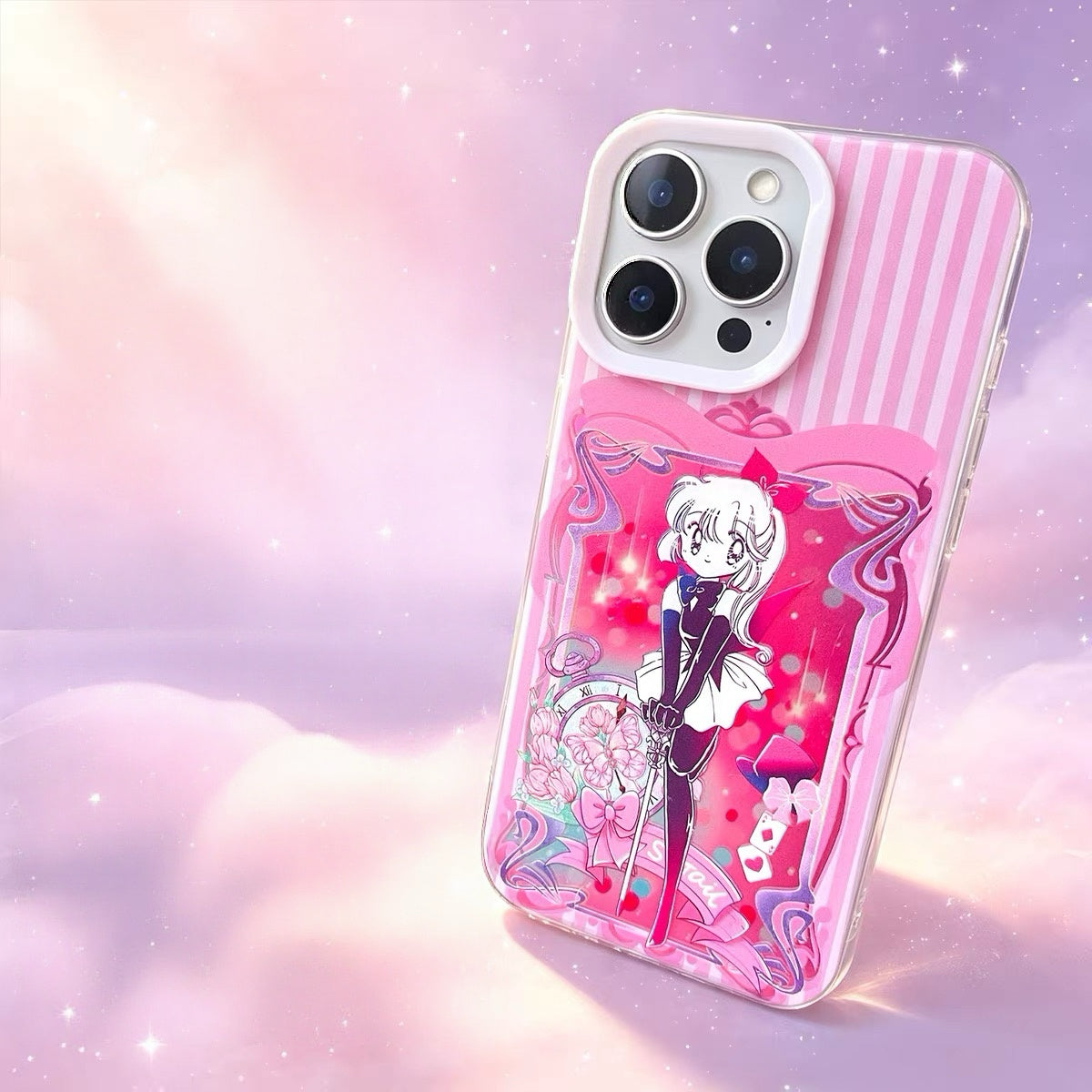 Japanese Comic Saint Tail Laser Case | Part2 Pink Stripe 3 Styles - Phone Case Samsung Galaxy S26 S25 S24 S23 S22 S21 FE Ultra Edge