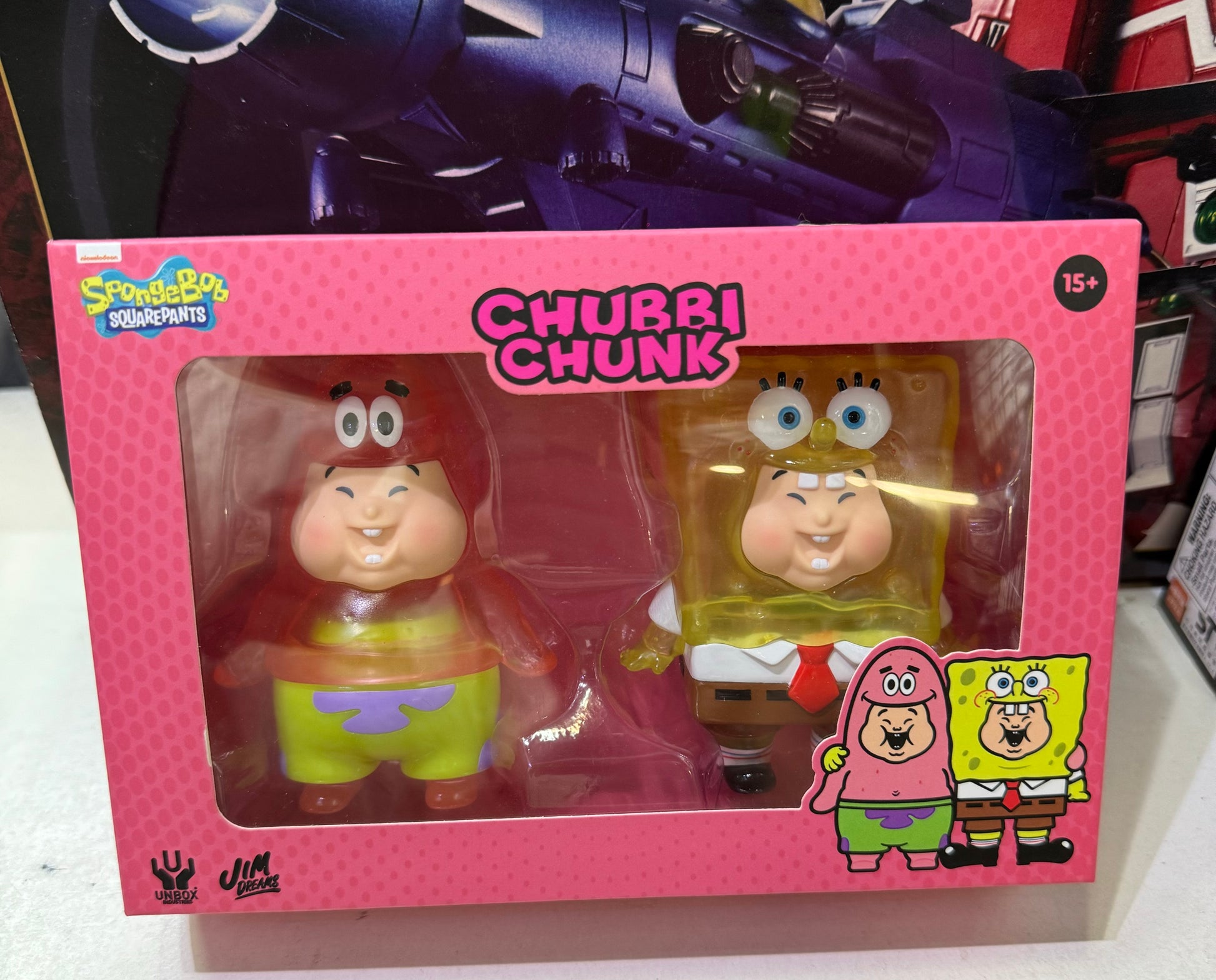 Unbox Jim Dreams Baby Chunk x Spongebob Transparent Ver Limited edition rare