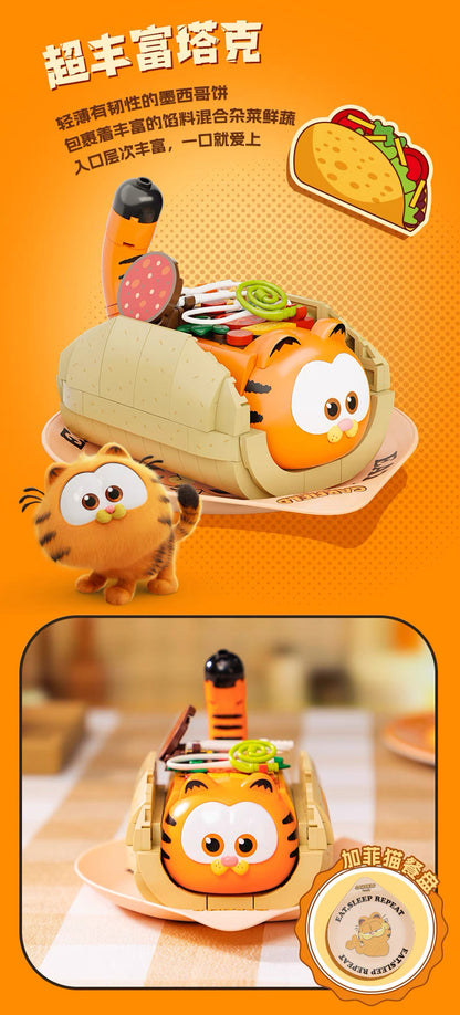 Pan Tasy x Garfield Family | Hotdog - Lovely Cat Exotic Shorthair Building Blocks Toy Collections