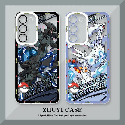 Japan Cartoon Pokemon Mega Evolution Anime | Dialga Kyurem Palkia Reshiram Zekrom - Phone Case Samsung Galaxy S26 S25 S24 S 23 S22 S21 FE Ultra Edge