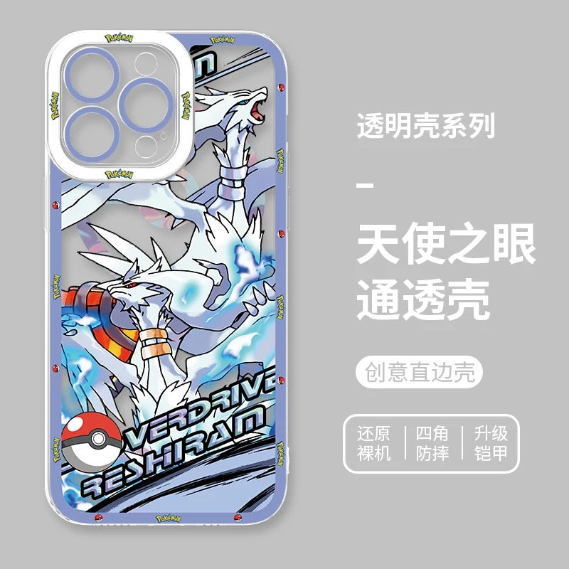 Japan Cartoon Pokemon Mega Evolution Anime | Dialga Kyurem Palkia Reshiram Zekrom - iPhone Case PLUS SE2 XS XR X 11 12 13 14 15 16 16e 17 17e Pro Promax 12mini 13mini