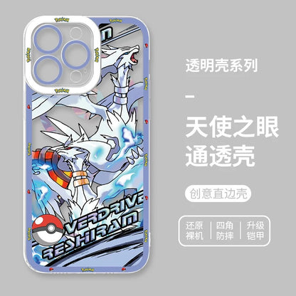 Japan Cartoon Pokemon Mega Evolution Anime | Dialga Kyurem Palkia Reshiram Zekrom - iPhone Case PLUS SE2 XS XR X 11 12 13 14 15 16 16e 17 17e Pro Promax 12mini 13mini