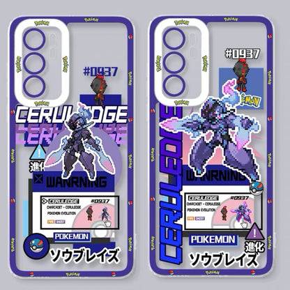 Japan Cartoon Pokemon Game Pixel Version | Ceruledge Evolution - Phone Case Samsung Galaxy S26 S25 S24 S23 S22 S21 FE Ultra Edge