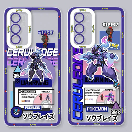 Japan Cartoon Pokemon Game Pixel Version | Ceruledge Evolution - Phone Case Samsung Galaxy S26 S25 S24 S23 S22 S21 FE Ultra Edge